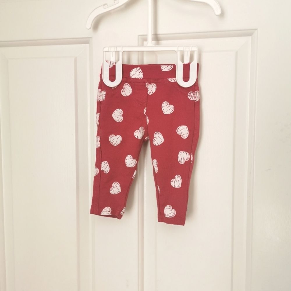 3/$12 George heart leggings baby girl size 3-6 m